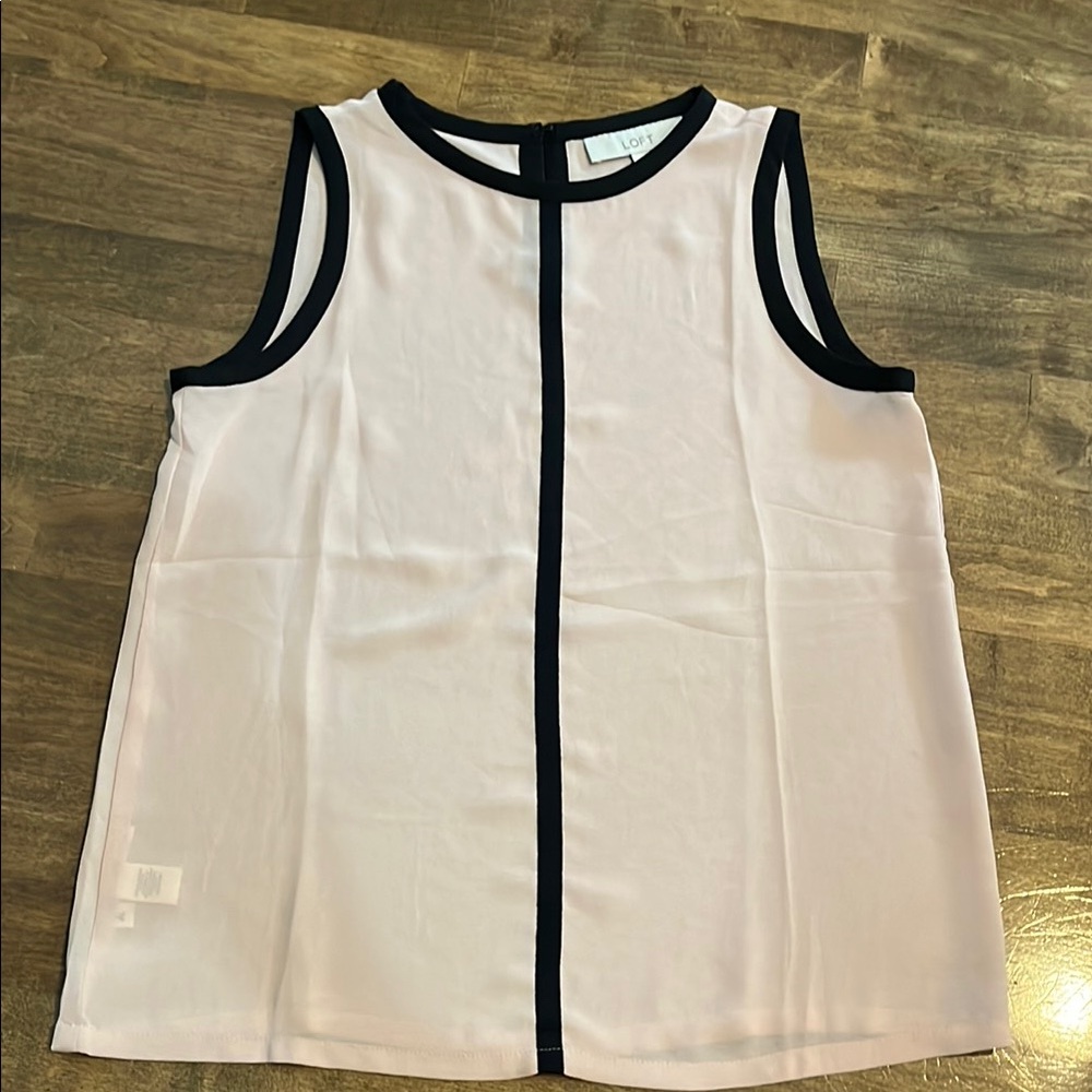 LOFT blush pink & black sleeveless top